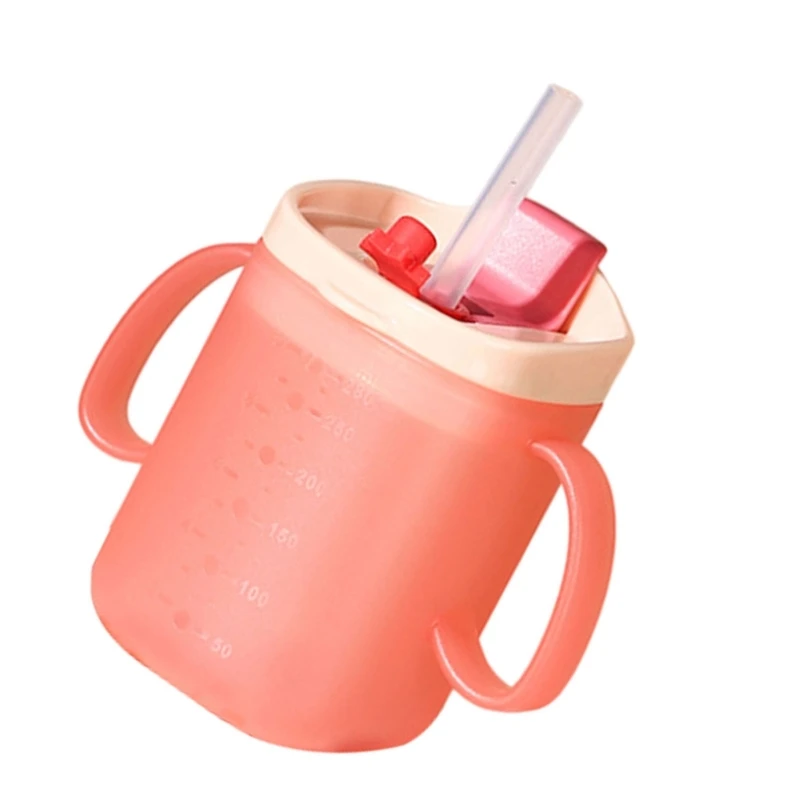 Y1UB Child Milk Cup with Straw & Secure Seal Lid Playful Milk Cup Friendly Child Milk Cup with Straw for Leak Prevention