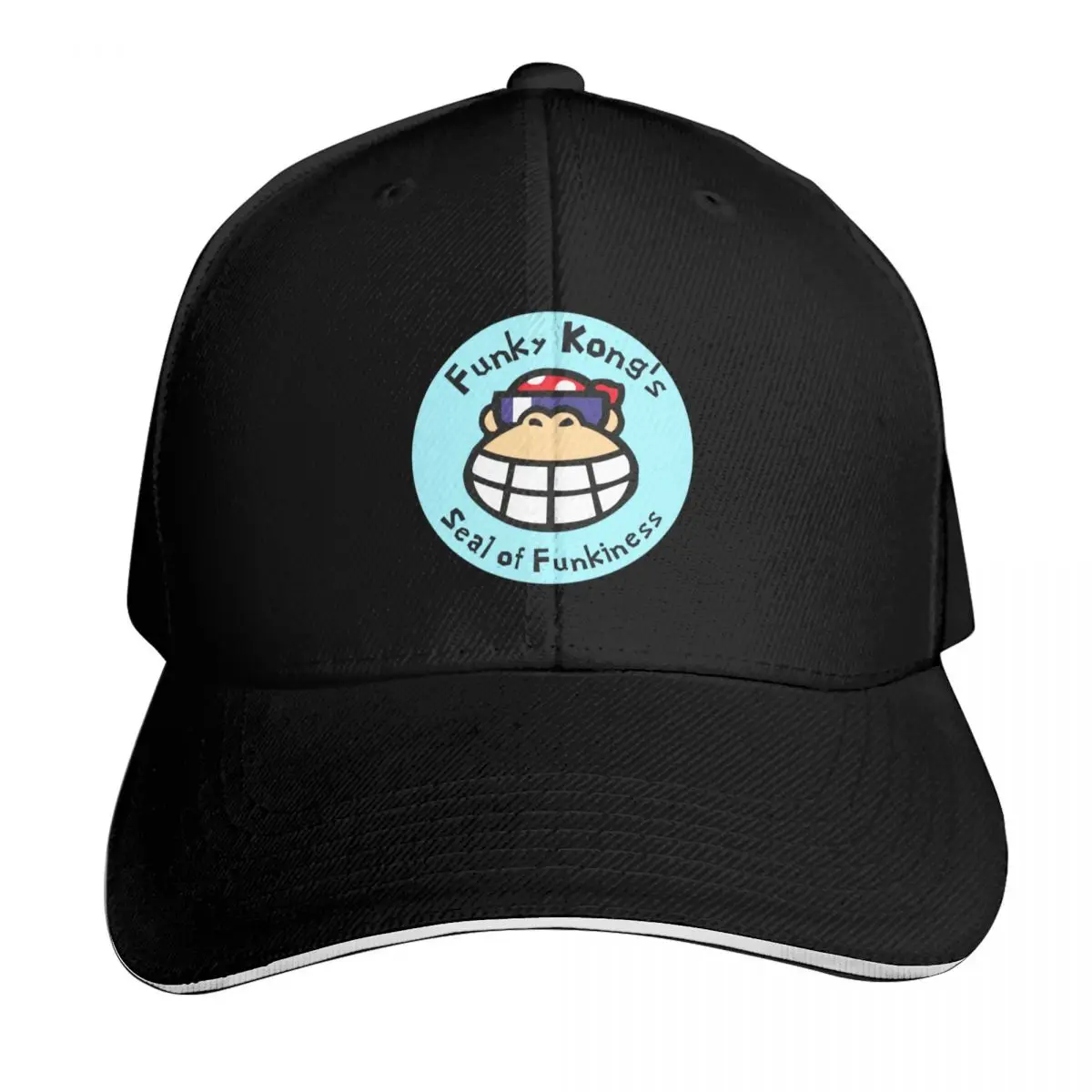 Funky Kong's Seal of Mischief Baseball Cap Contrast Two Tone Brim Snapback Flat Bill Strapback Dad Hat