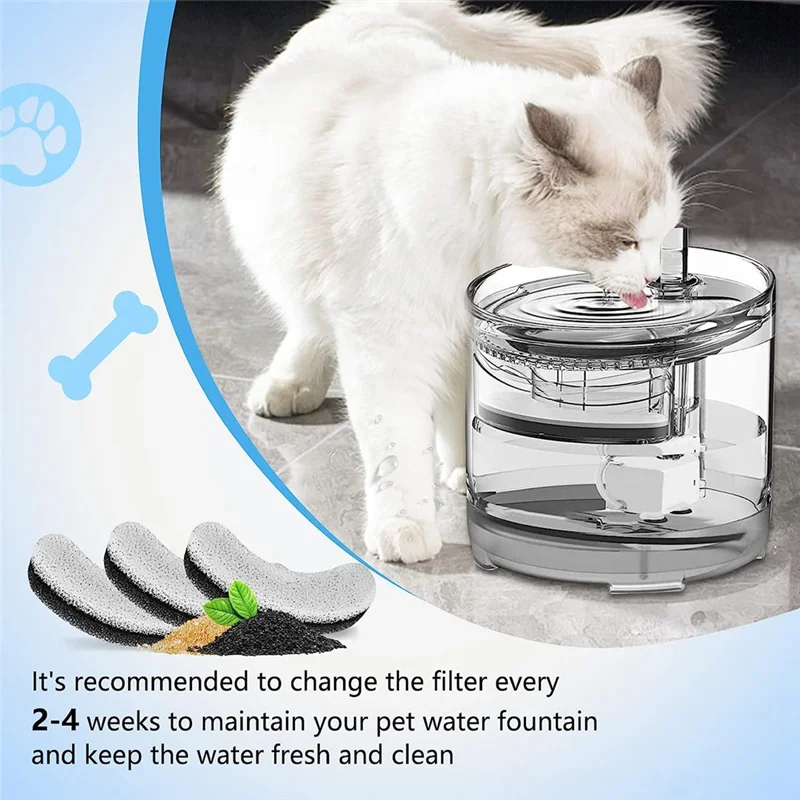 Filtre de fontaine à eau pour animaux de compagnie, remplacement de filtre pour chat, compatible avec WF050, 16 paquets