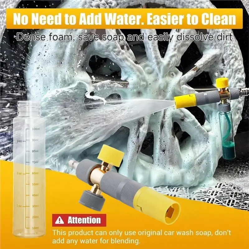 Durable-For Pressure Washer Compatible Mini Foam Cannon With Dual Connector 5 Nozzle Tips 1/4 Inch Quick Connect For Car Wash