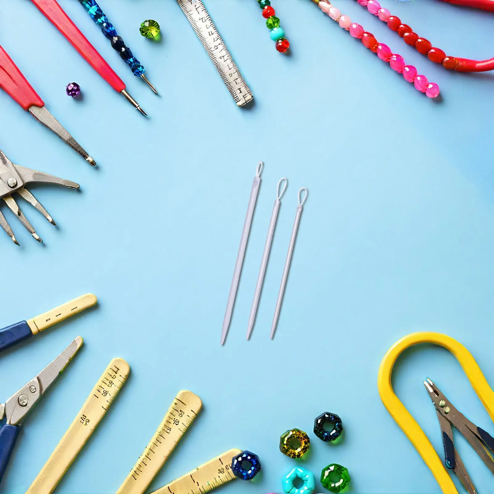 

9Pcs Knitting Needles Nylon Yarn Needle Set Large Eye Easy Threading for DIY Crochet Hand Knitting Blanket Sweater Scarf Sock