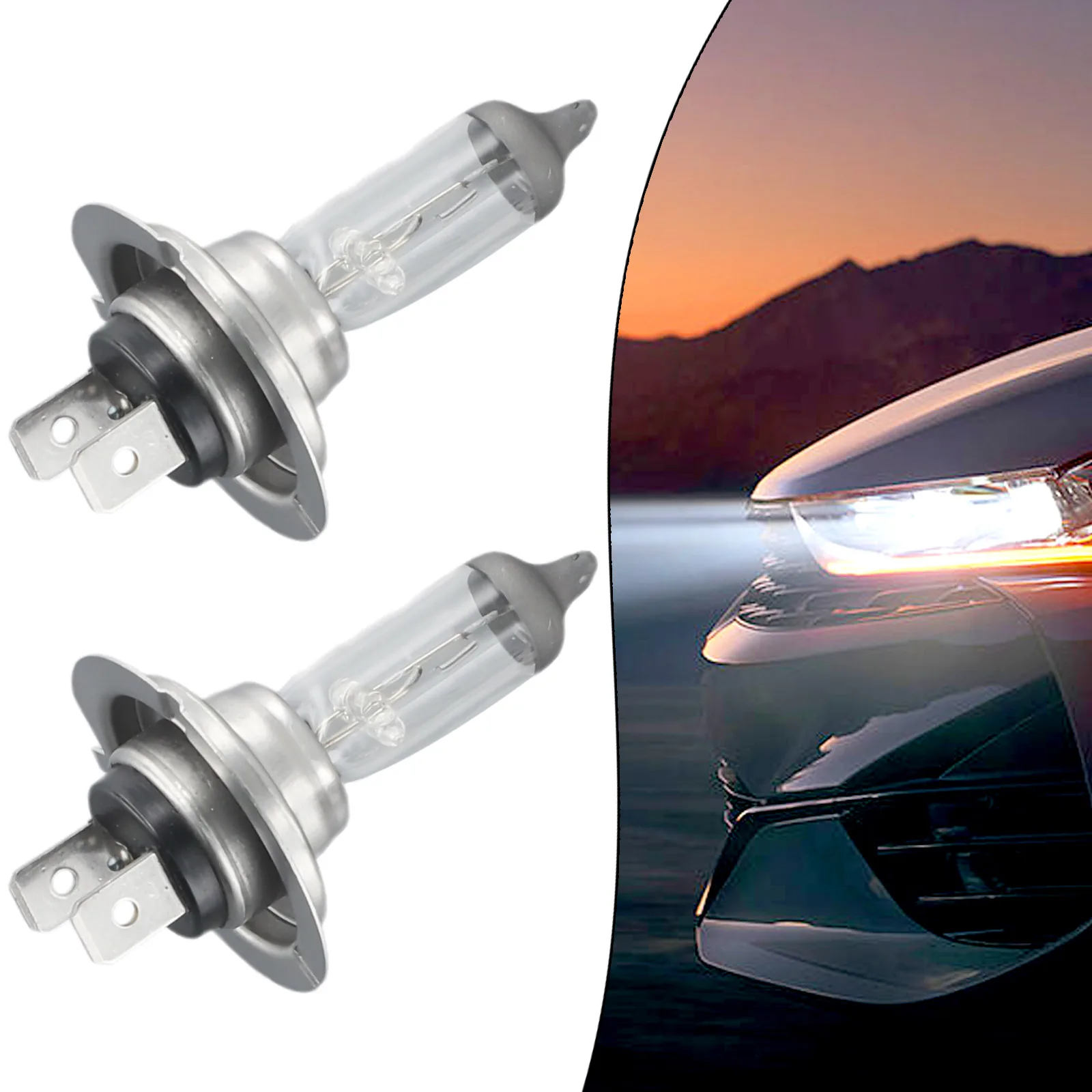 2Pcs/Set Car Halogen Bulb 12V Car H7 Xenon Headlight 55W 6000K Halogen White Light Lamp Bulbs For Cars With 12V Battery Voltage