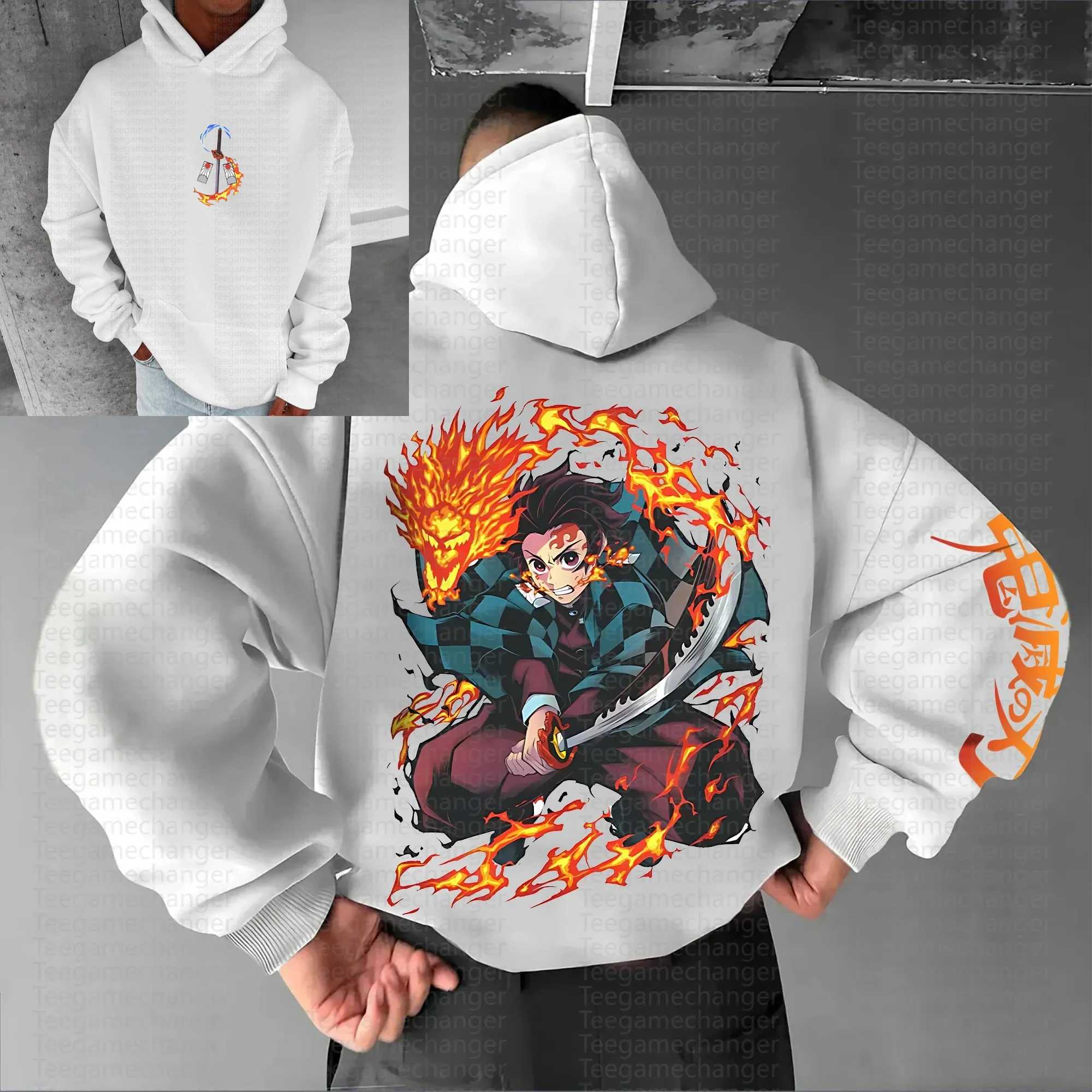 

Teegamechanger Demon Slayer Kimetsu No Yaiba, толстовка с рисунком аниме для мужчин и женщин, весна-осень 2021, уличная одежда, повседневная толстовка
