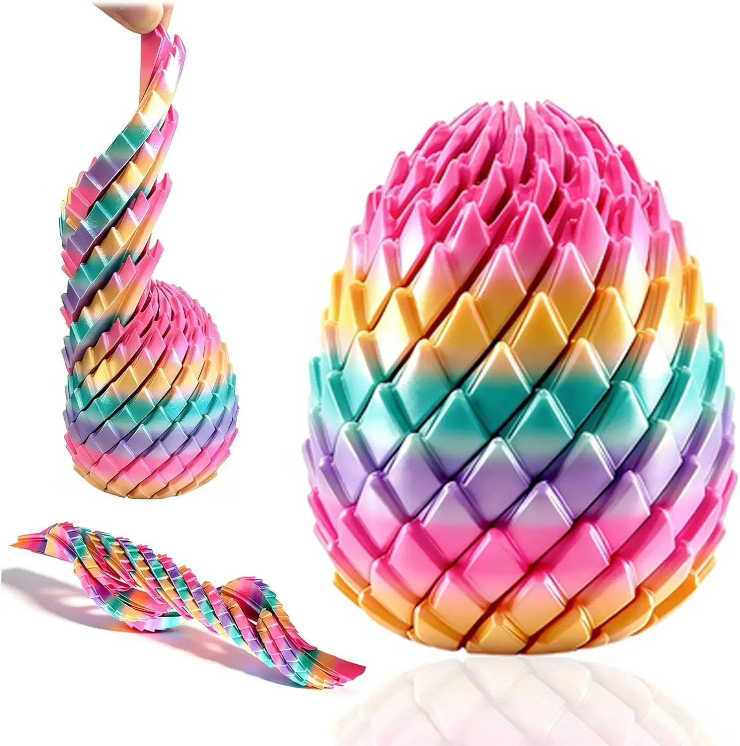 3D Printed Twisty Fidget Egg Toys Sensory Desk Toys Stress Relief Easter Basket Stuffers Small Gifts