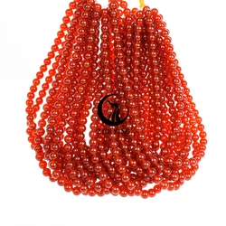 New Uruguay Carnelian Natural Stone Round 6 8 10mm Smooth Beads For Bracelet Necklace DIY Strand 15''