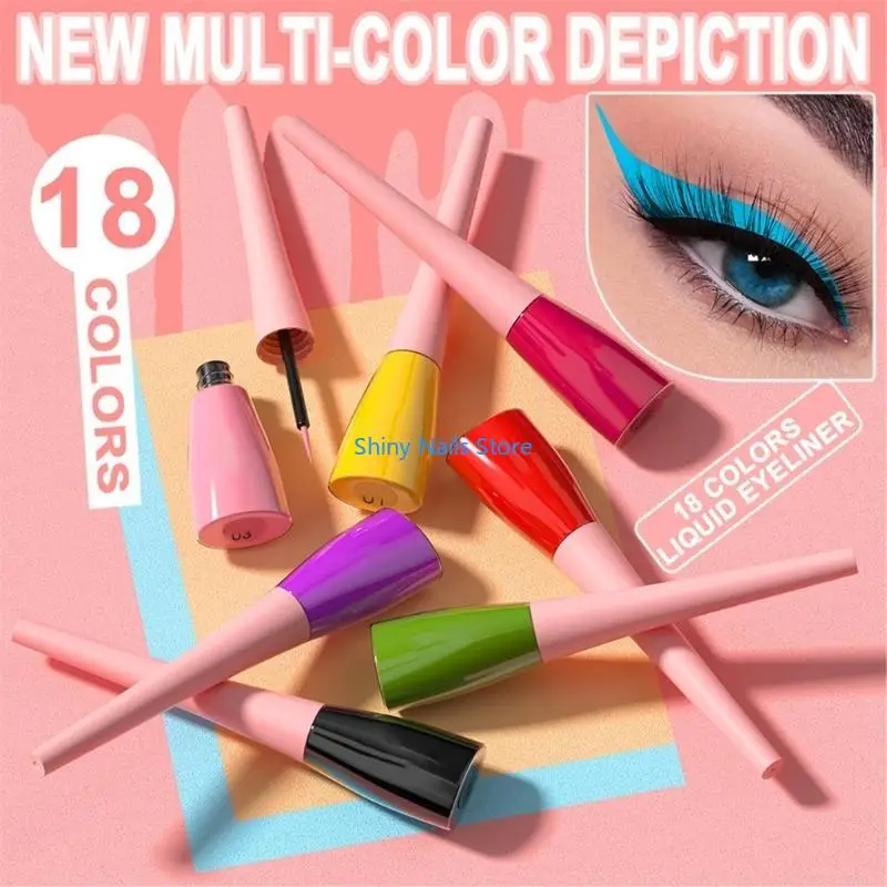 محدد العيون السائل، محدد عيون مقاوم للماء، محدد عيون طويل الأمد، قلم تحديد عيون ملون، سهل الصبغ للحفلات والسفر يوميًا #2
