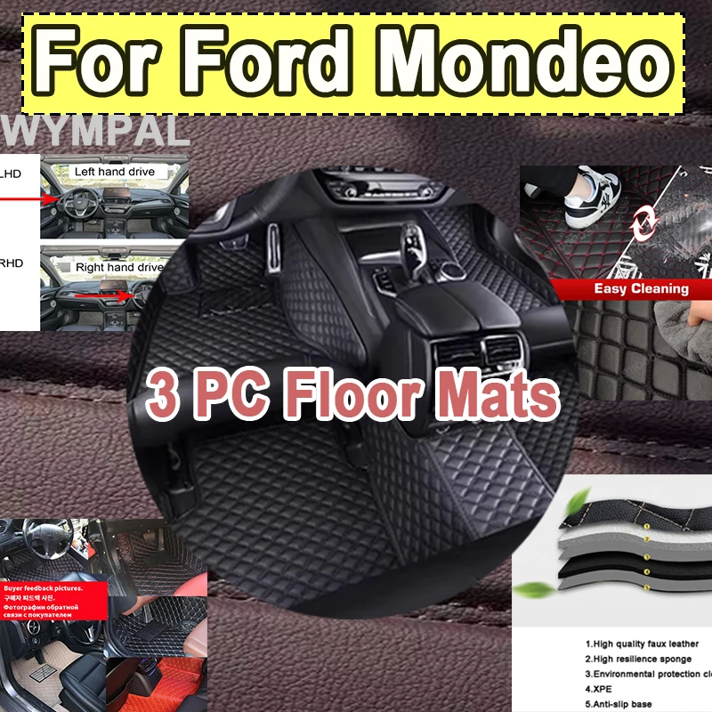 

Luxury Car Floor Mats For Ford Mondeo Fusion Mk V 4 2017~2021 Waterproof Floor Reduces Friction Car Mats Anti-dirt Pads Rug
