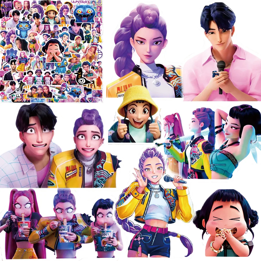 

60pcs Huntrix KPop Stickers Derpy Tiger Waterproof Graffiti DIY Stickers Scrapbooking Phone Luggage Skateboard Waterproof Decal