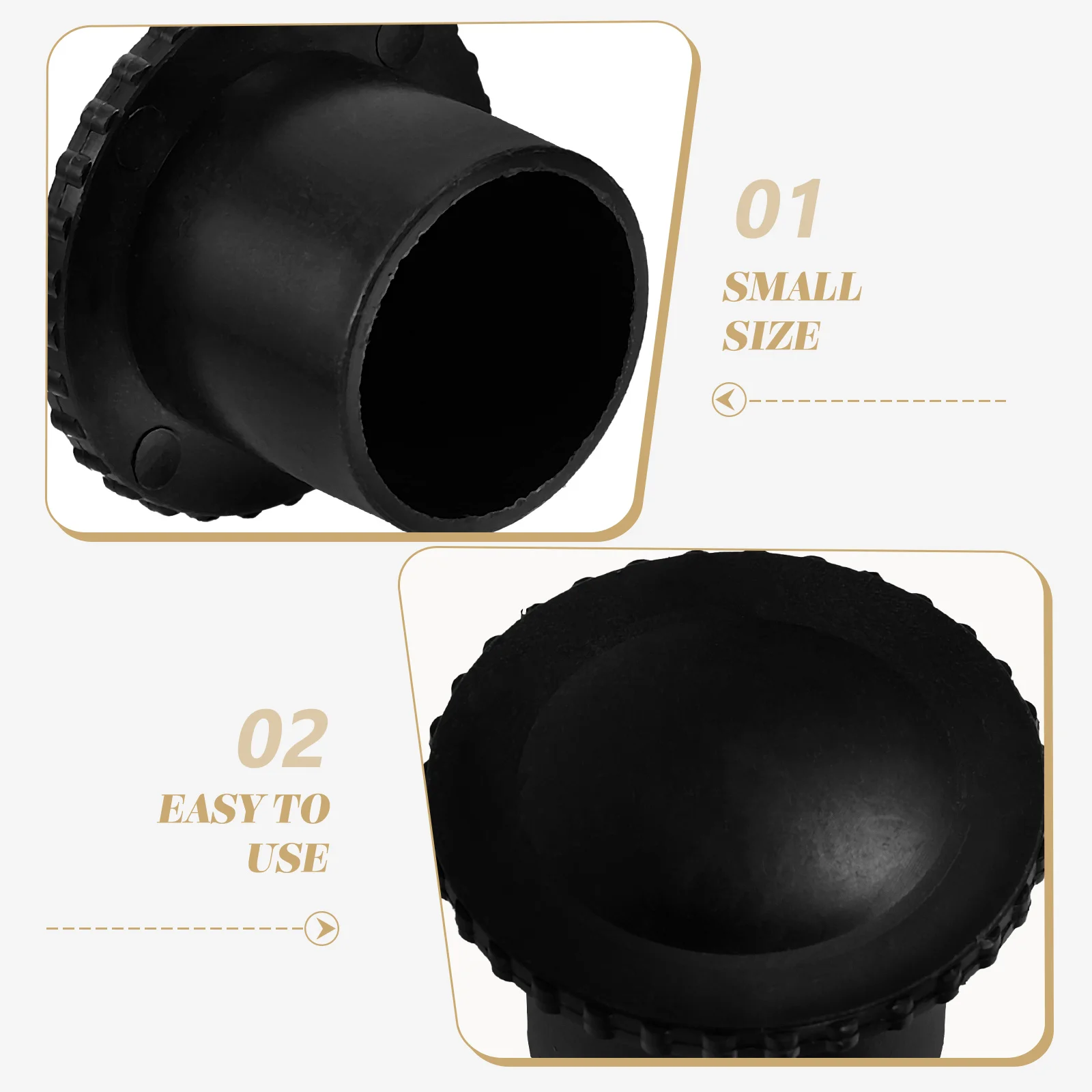 

2pcs Black Plastic End Caps for Clothes Drying Rack Accessories Lightweight Easy Install Protect Hands Suitable Most Styles