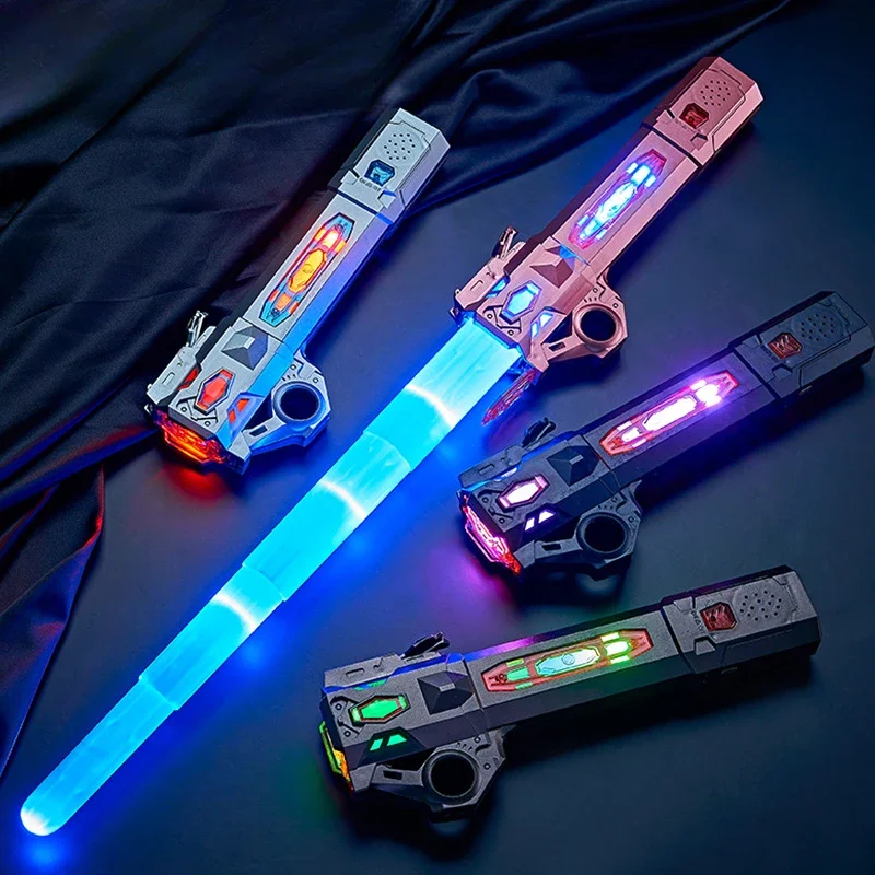 Intrekbare Lightsaber Vinger Roterende Laser Zwaard Flash Lichtgevende Soundfont Force FX FOC Blaster Cosplay Battle Speelgoed voor Kinderen