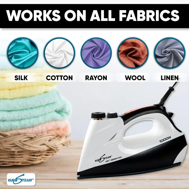 Iron Steamer for Clothes – Anti-Drip, Scratch Resistant Professional Iron – Horizontal/Vertical Steam Cleaner