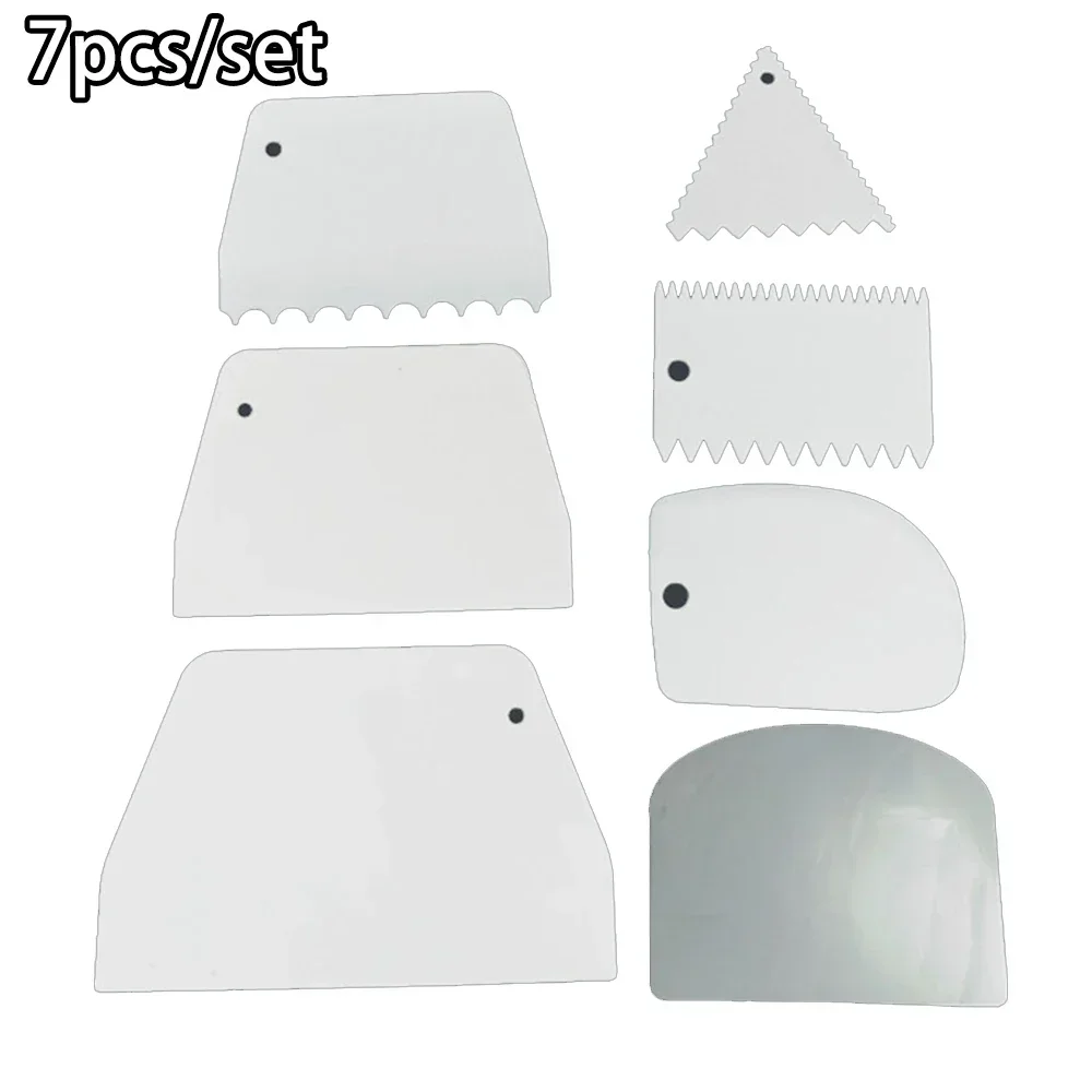 7pcs Set Cake Decorating Comb Icing Smoother Cake Scraper Pastry Baking Tools Cake Scrapers Bakeware Accessories