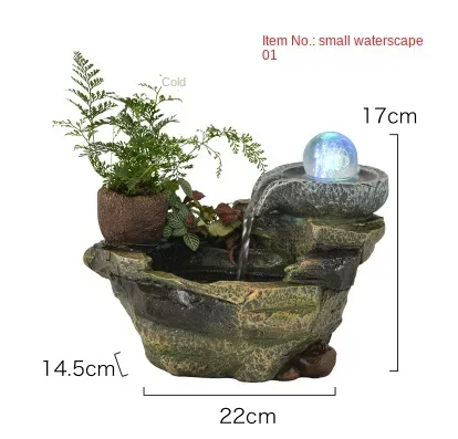 Resin craft tabletop indoor water fountain