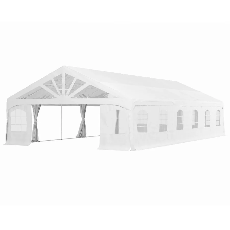 

Heavy Duty Party Tent 19.5' x 39' Large Sun Shade Canopy Tent for Parties Wedding Events BBQ Grill White