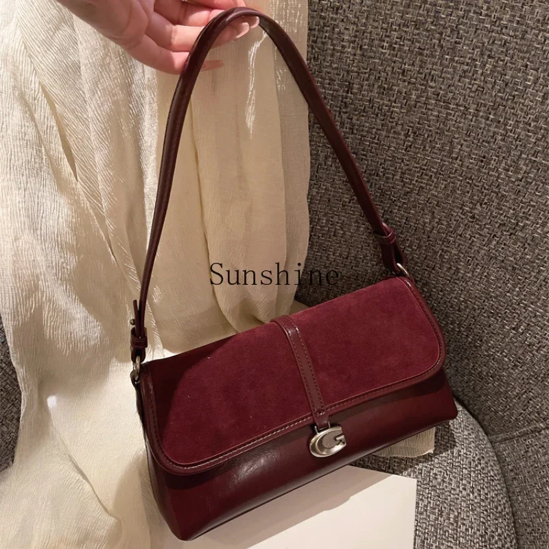 

Premium matte retro bag single shoulder underarm bag French niche portable small square bag