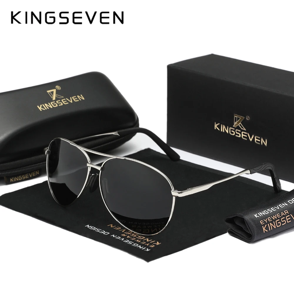 

Солнцезащитные очки KINGSEVEN Alloy Design Pilot UV400, поляризационные классические защитные летние очки для мужчин и женщин, очки для вождения