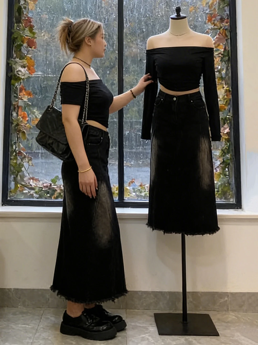 

Ретро-юбка из американского денима для женщин, новая весенняя модель больших размеров, для фигуры типа «груша», приталенная, А-силуэт, с высокой талией, длинная, с V-образным вырезом