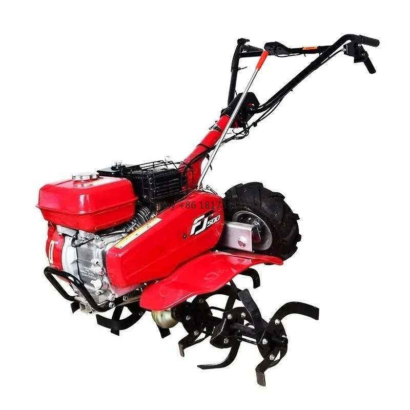 FJ500 Micro Tiller Small Rotary Tiller Multifunctional Soil Loosening and Weeding FQ650 Greenhouse Tiller