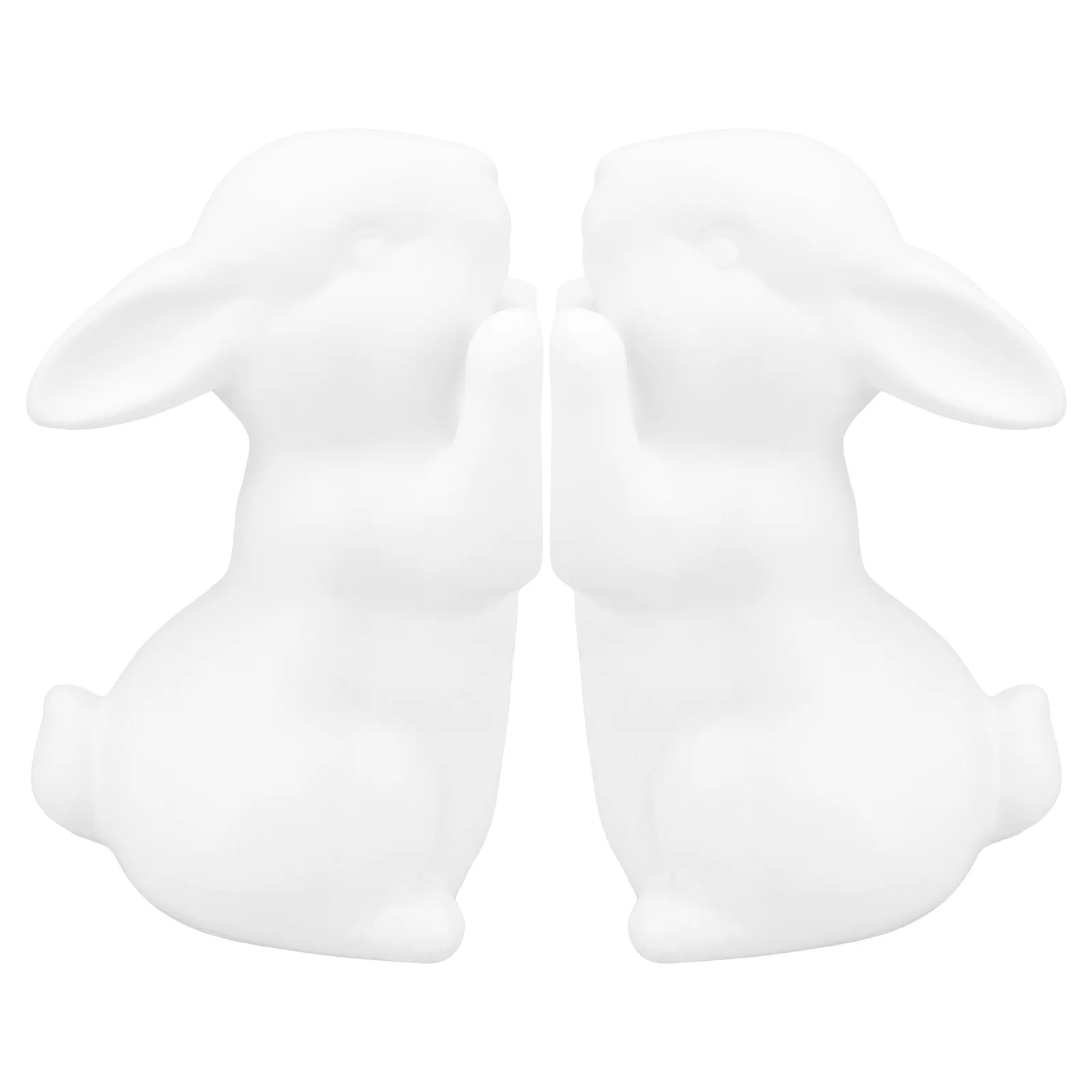 2 Pcs Book Decor Desk White Rabbit Ends Cute for Shelves Quirky Desktop Bookshelf