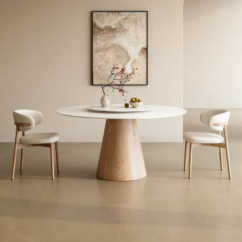 Round Simple Dining Table Fashion Interior Aesthetic Save Space Modern Dining Table Designer Mesas De Comedor Salon Furniture