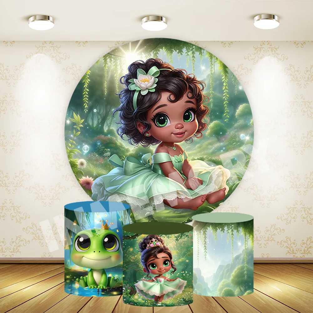 Bebê tiana arco painéis de parede pano de fundo floresta princesa e o sapo chá de bebê fontes de festa de aniversário capa arqueada banner