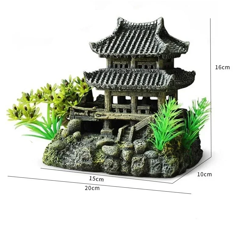 Resin Aquarium House Ornament 6