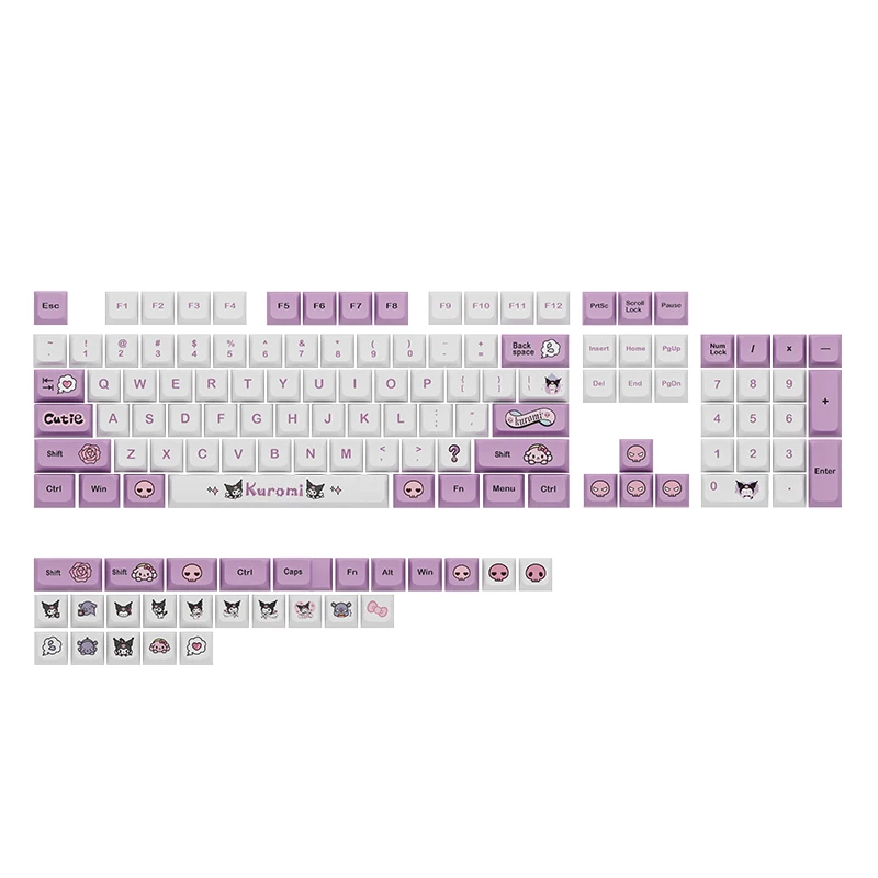 Imagem -06 - Chaves Bonito Anime Keycap Personalizado Xda Perfil Sublimação Pbt Material Adequado para Teclado Mecânico 130