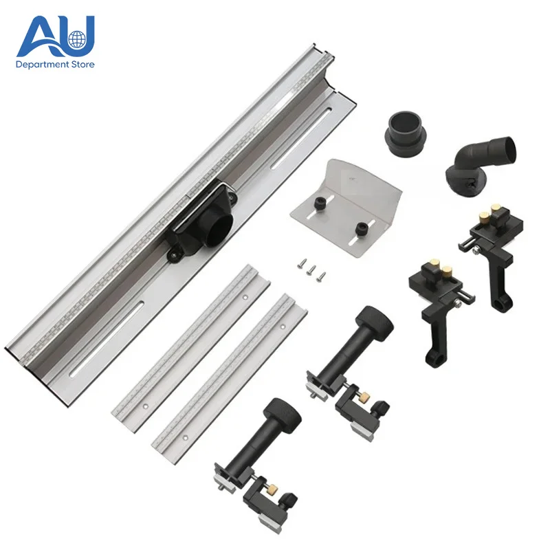 Suitable For 700mm Aluminium Profile Fence W/Fine-tuning T-tracks Sliding Brackets Router Table Fence Miter Gauge  Connecto
