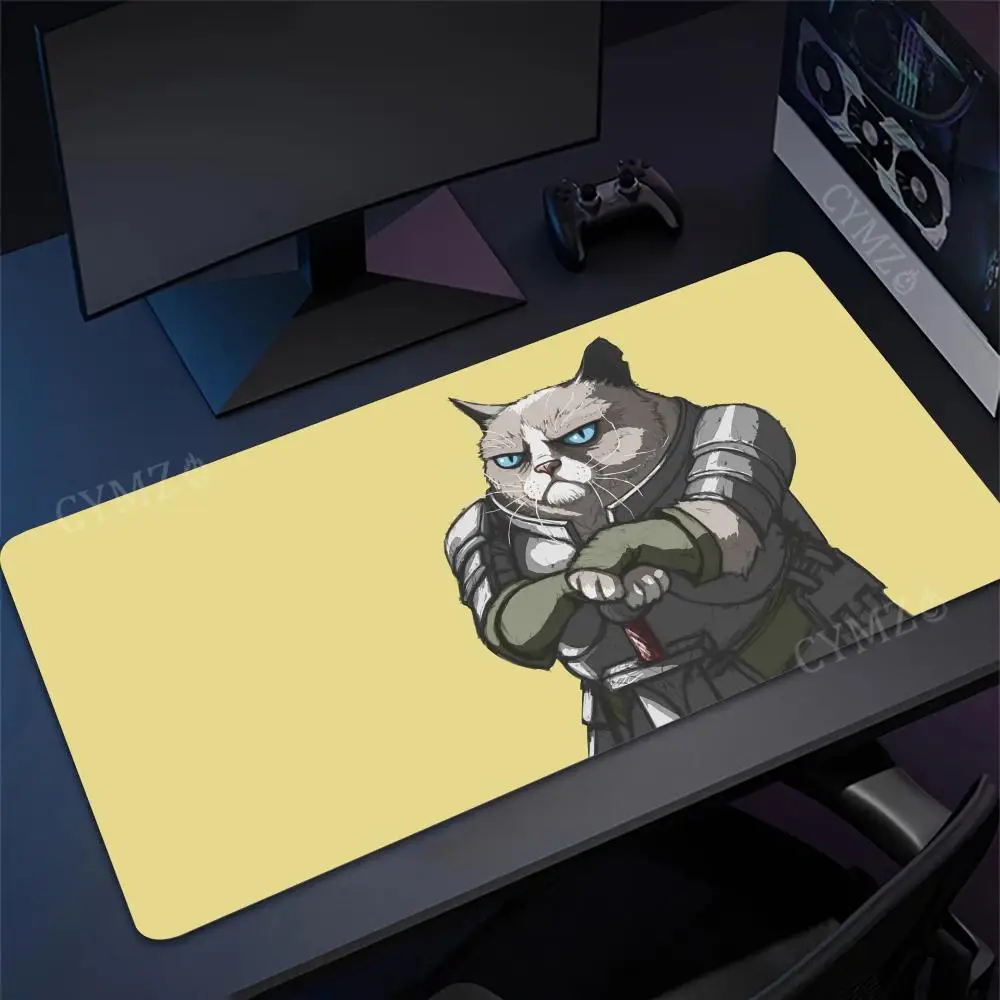 لوحة ماوس ألعاب Cat Warrior Anime حصيرة مكتبية حصير ألعاب مطاطي مضاد للانزلاق متين مقاوم للماء ملحقات الكمبيوتر لوحة المفاتيح وسادات الماوس #3