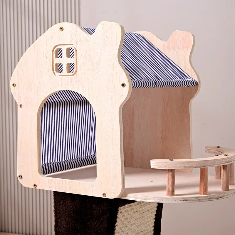 Factory direct sales Mushroom house cat climbing frame nest cat tree integrated small apartment bantam climbing frame