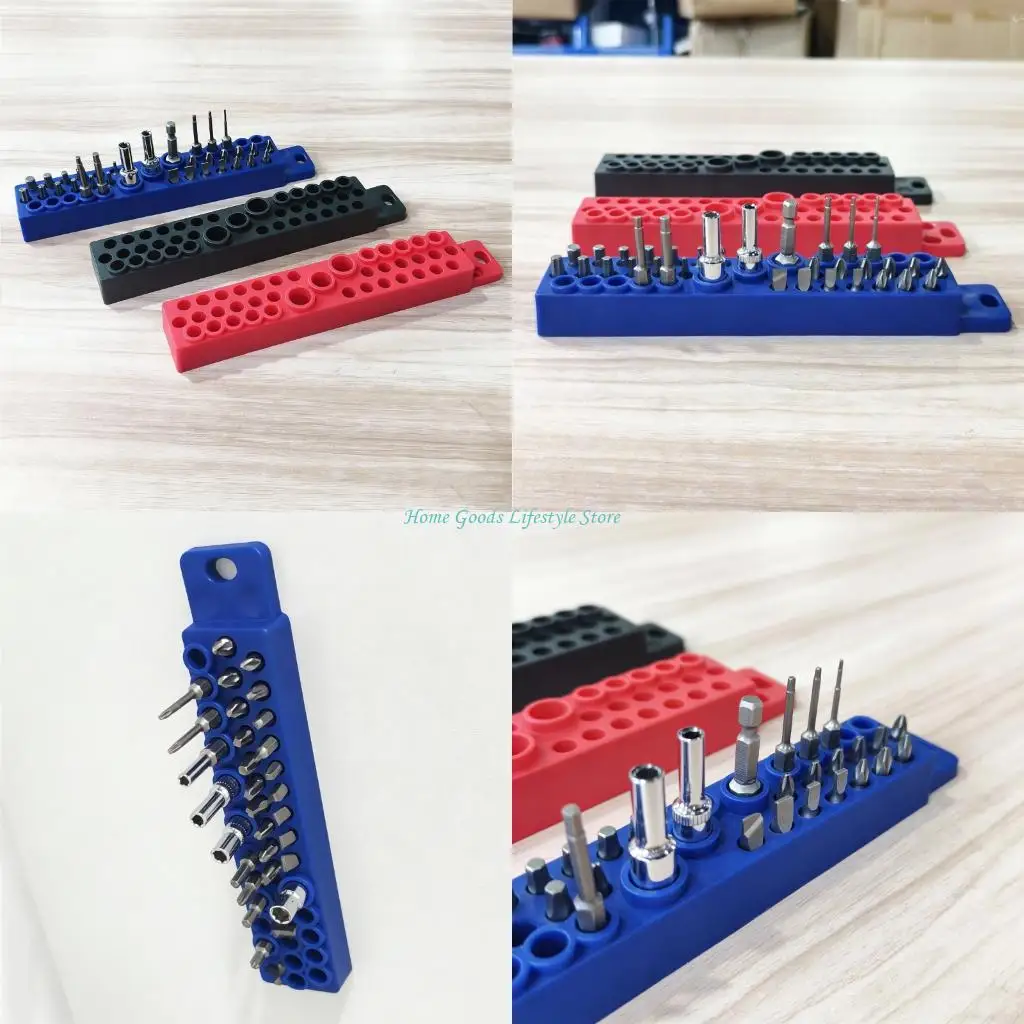 

E74E Workshop Storage Solution Base Bit Organizers with 39 Holes Each for Drill Driver Accessories
