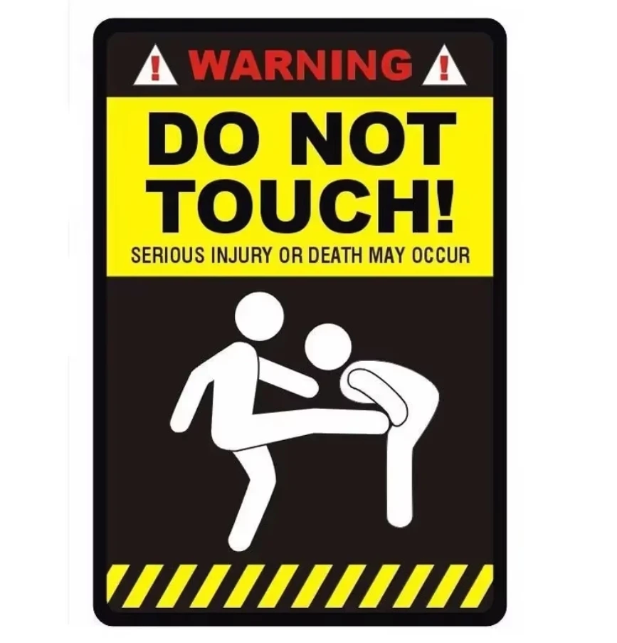 10cm Personality Do Not Touch Waterproof PVC Sticker Funny Warning Sign Decal Cover Car Scratches Exterior Decor