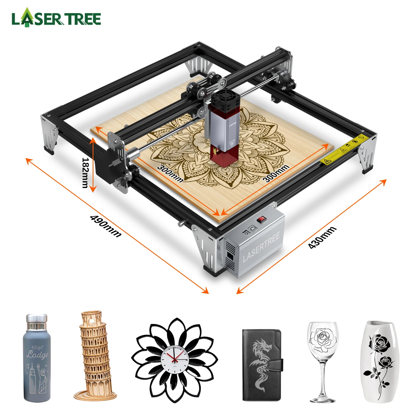 LASER TREE K1 Mini Laser Engraving Machine with 10W Laser Module Laser Engraver Cutter Woodworking Blue Light TTL Laser Head