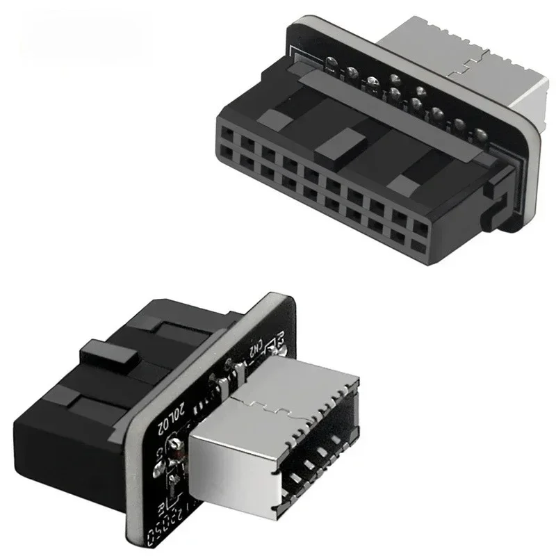 Type-E to USB 3.0 19-Pin Adapter – Internal Vertical Header Splitter for Type-C Motherboard Front Panel