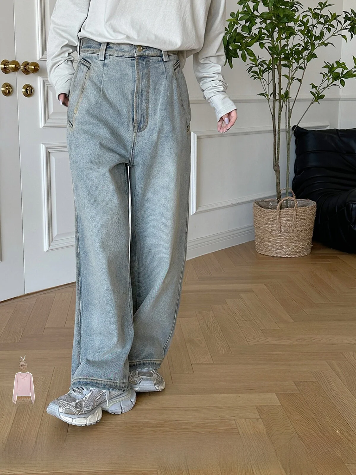 

Waed Workwear Jeans Long Pants Straight Leg Fit Women's l Waist Jeans 3GARCON by GARCON DEARSOCUTE