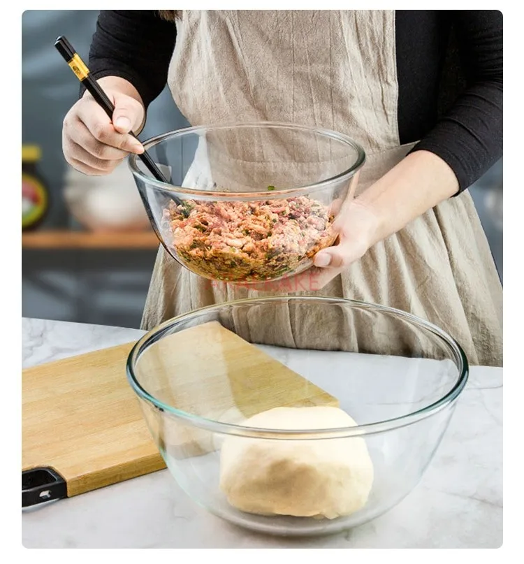 9-inch transparent glass bowl, heat-resistant baking glass bowl, salad, instant noodle bowl, soup bowl