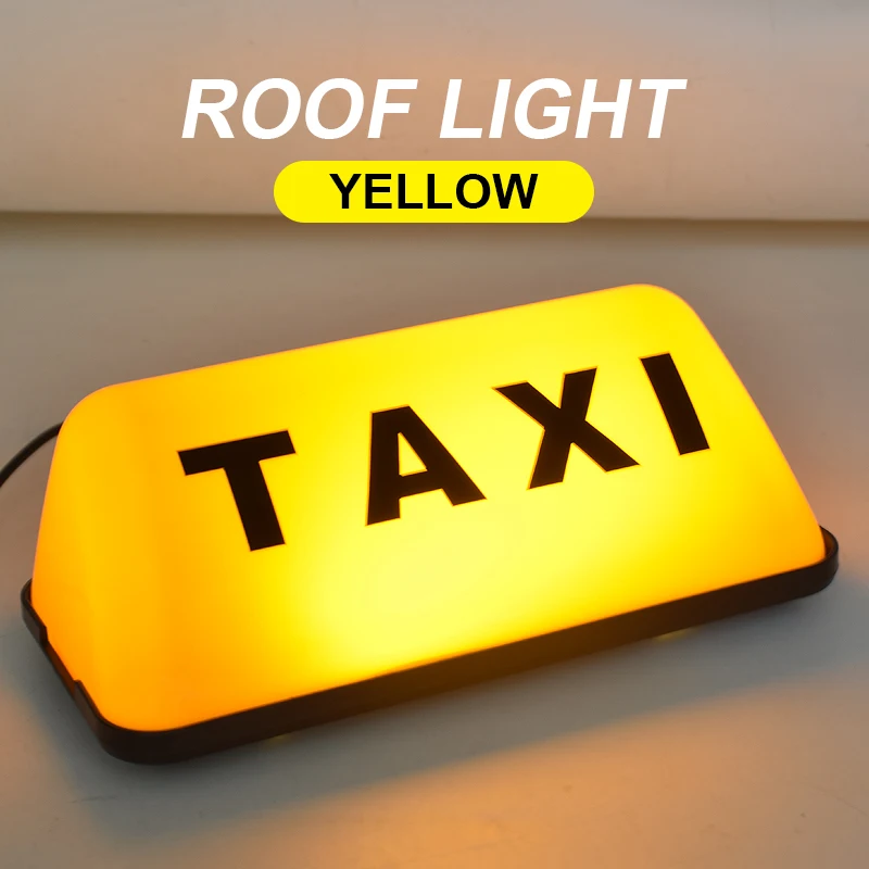 EURS Car Taxi Lights LED Sign Decor Glowing Decor Auto Dome Lights Taxi Lights TAXI-COB 12V Taxi Light with Car Charger Inverter