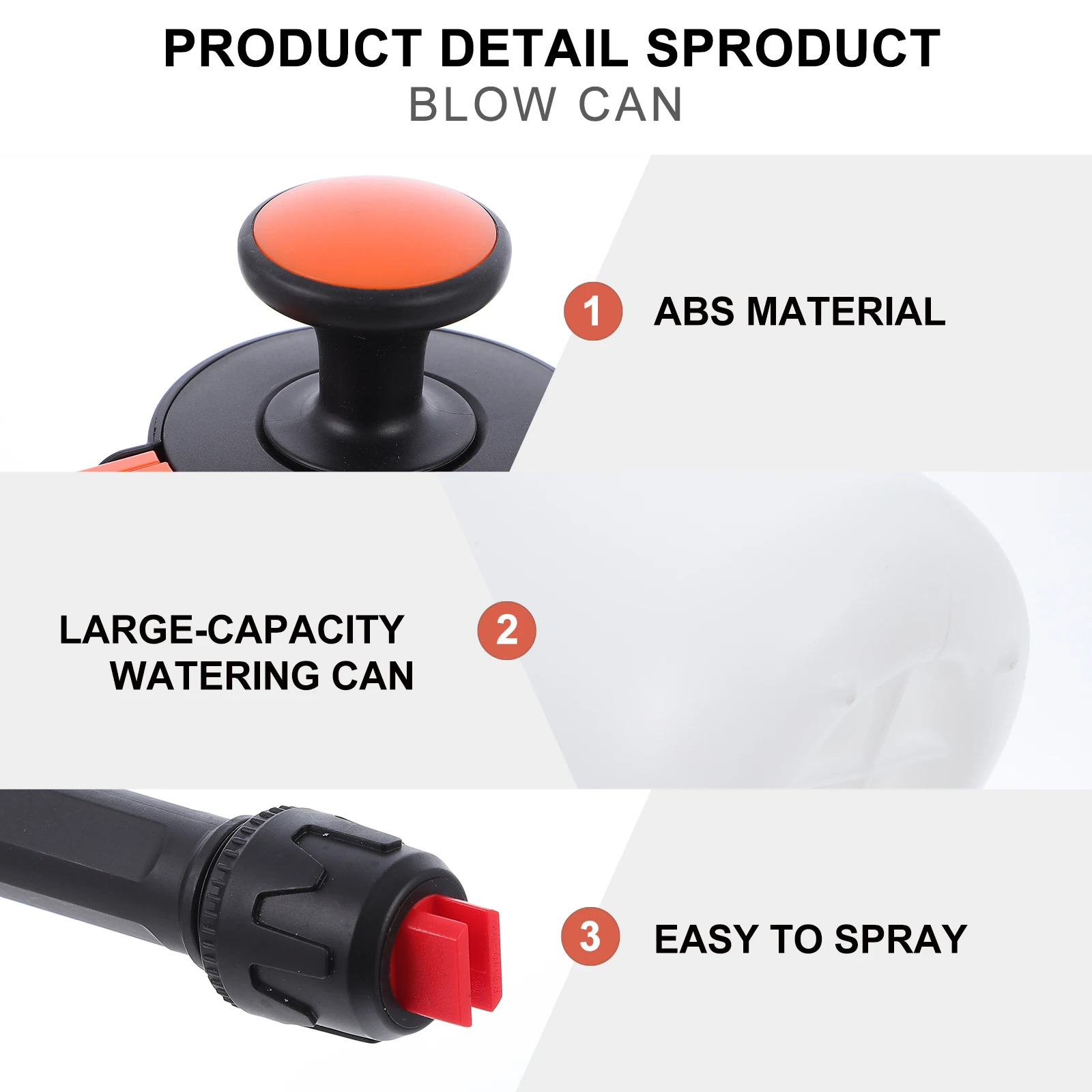 

1pc Manual Washing Spray Bottle For Car Watering Pot Refillable Portable Lightweight Eco-Friendly Air Pressure Washing Bottle