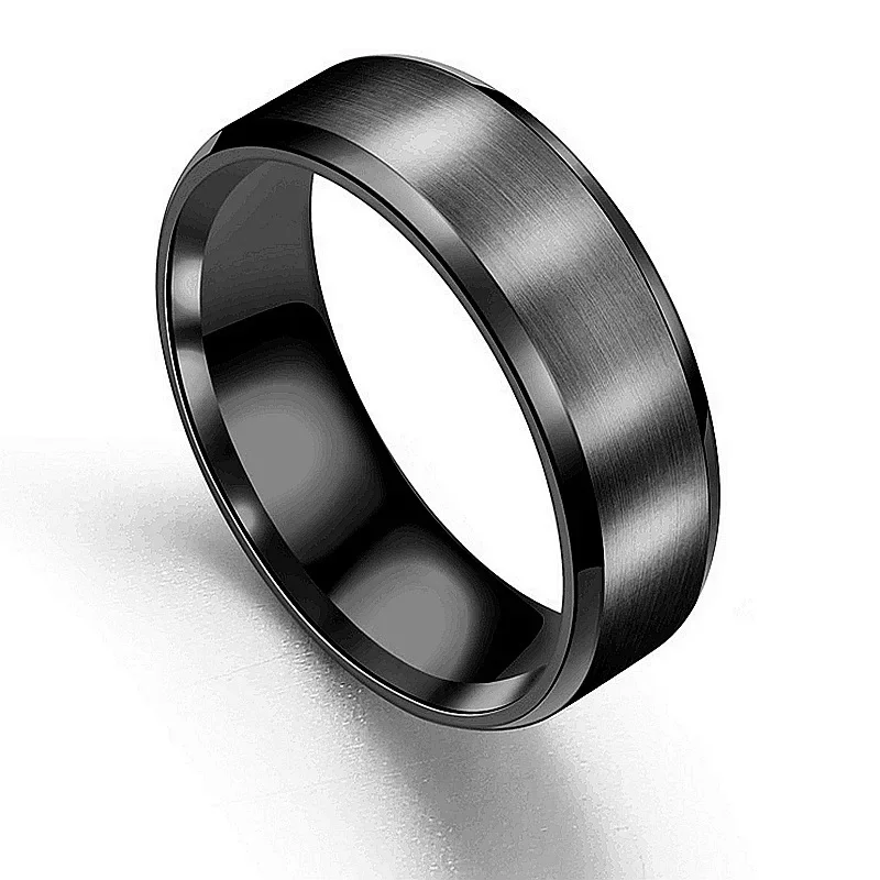 Fashion Charm Jewelry ring men stainless steel Black Rings For Women Custom Engrave Name  anillos acero inoxidable mujer