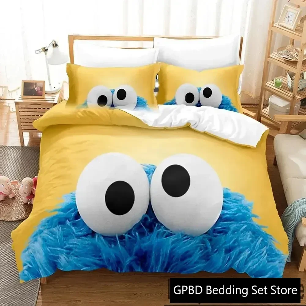3D Print Cookie Cartoon Monster Anime Bedding Set Double Twin King Duvet Cover Comforter Pillowcase Boys Girls Adults Bedroom