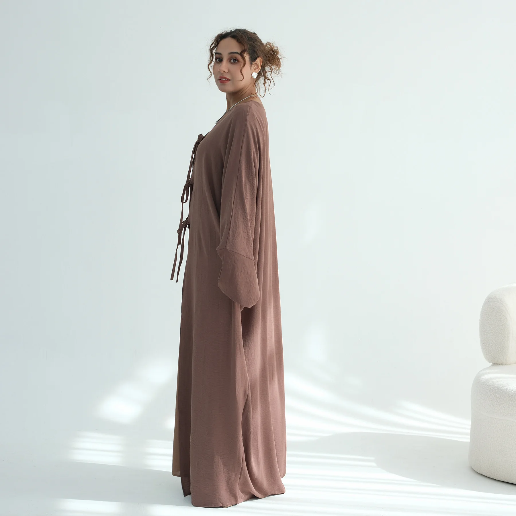 Eid Djellaba dubaï Abayas femmes ouvert Kimono Robe Maxi turquie caftan Ramadan pansement vêtements islamiques Robe Caftan moyen-orient