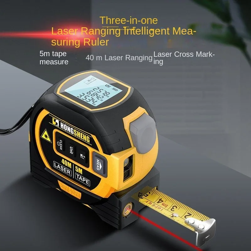 Three-in-one high-precision laser rangefinder 5 meters tape measure for home decoration