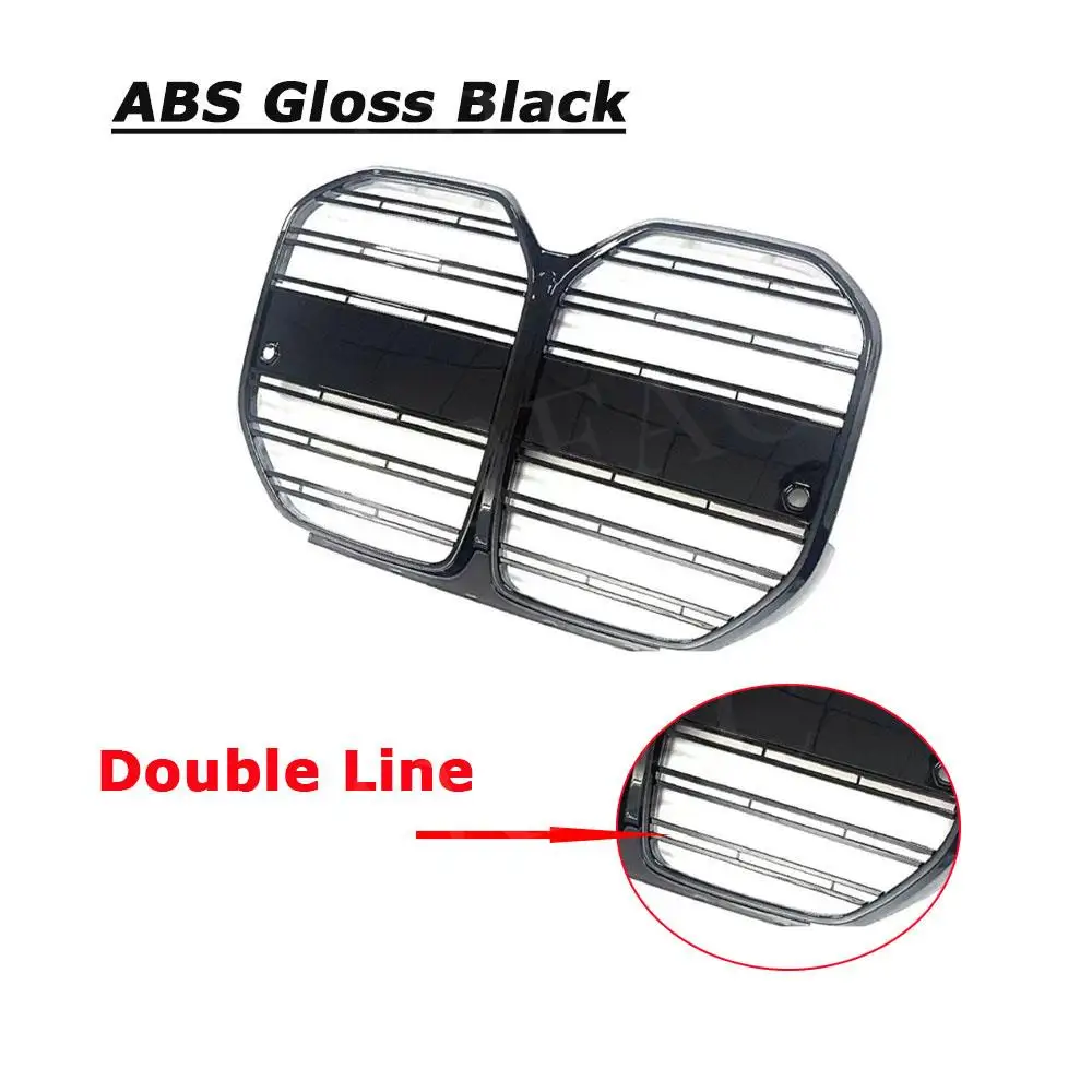 Car Front Bumper Mesh Grille Cover for BMW 4 Series G22 Coupe/ G26 Sedan 425i 430i M Sport 2021 + ABS Gloss Black Accessories