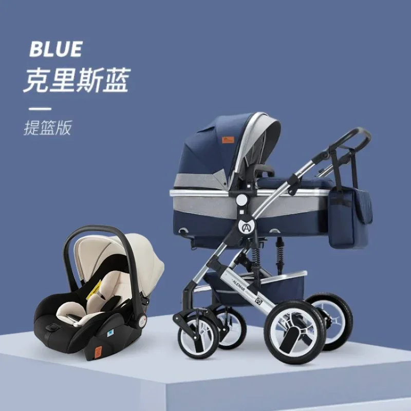 Baby Stroller Can Sit and Lie Down Two-way Push Shock-absorbing Folding High Landscape Newborn Baby Stroller