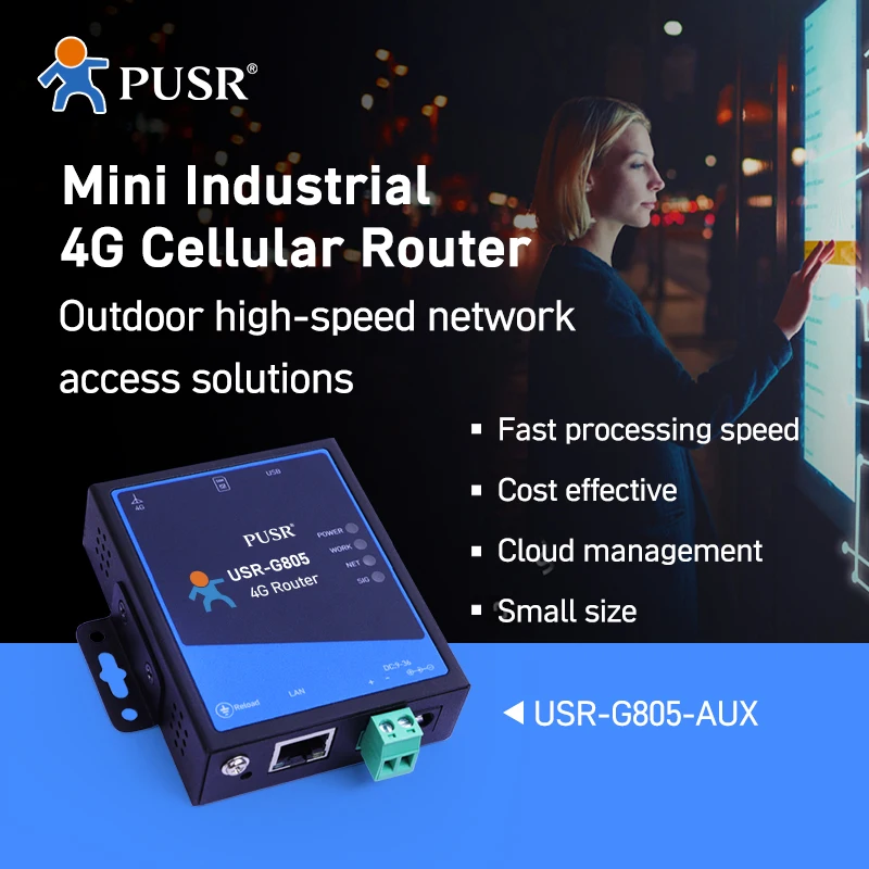 Pusr Industrial Cellular Wireless Router 4g Lte Vpn mit SIM-Kartensteckplatz Australien Lateinamerika Neuseeland und Taiwan Usr-g805