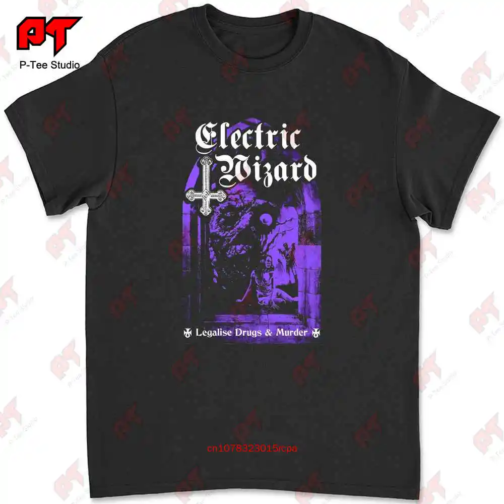 Electric Wizard Dopethrone Sludge Metal Band Stoner Rock Logo T-shirt Z4WU