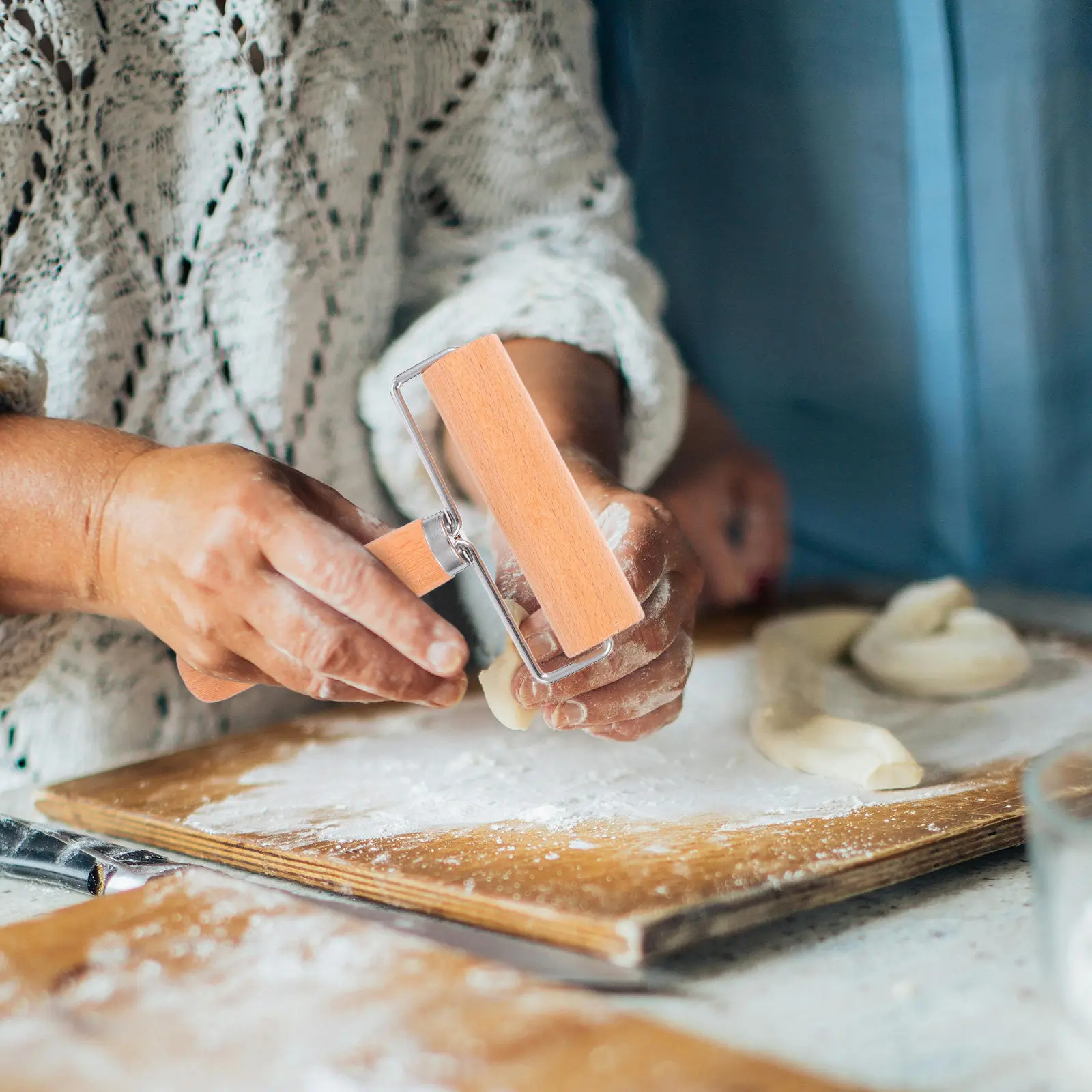 Rodillo de Masa de Madera Maciza para Empanadillas, Pizza, Hojas de Pastel, Fideos y Galletas, Rodado sin Esfuerzo, Superficie Lisa
