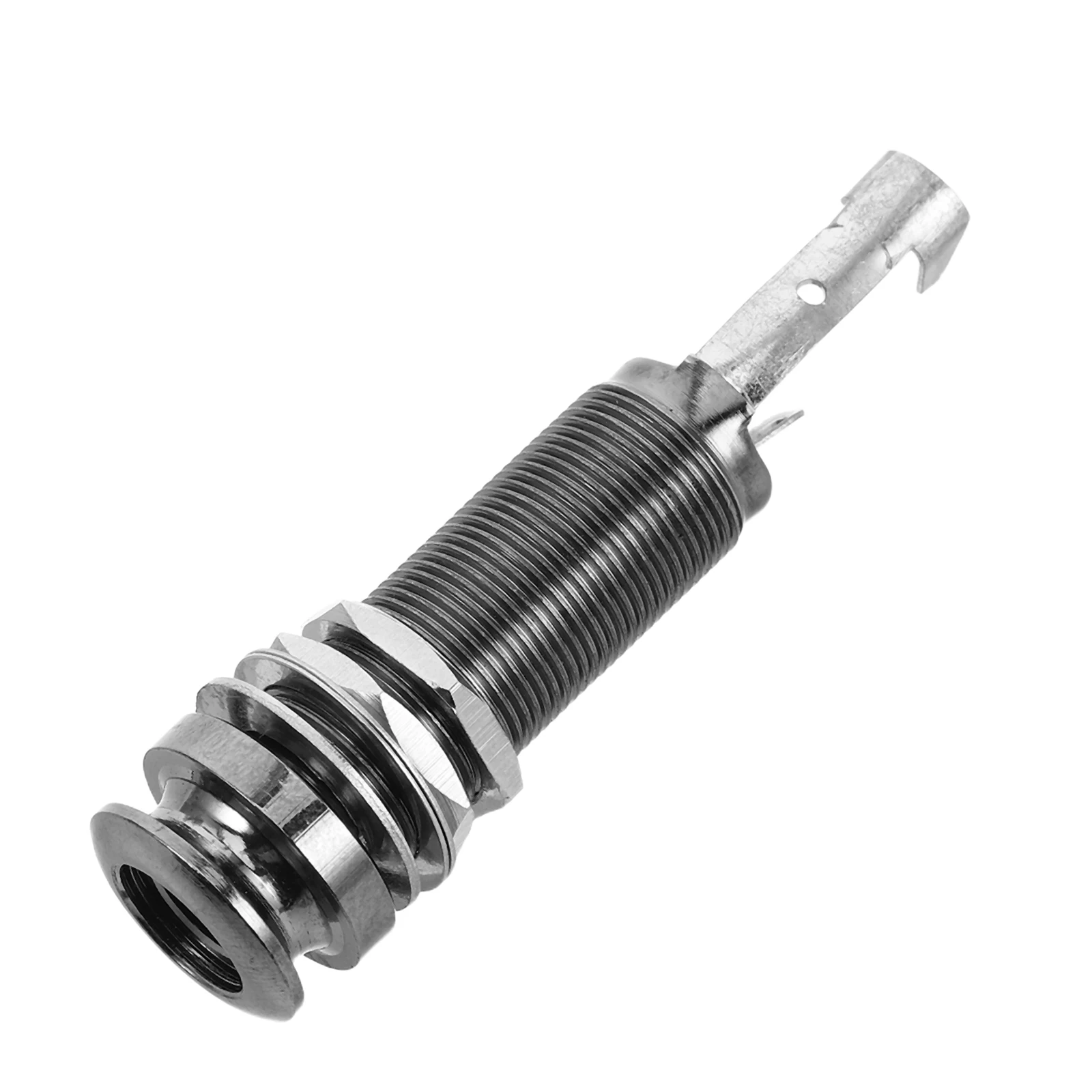 

Guitar Bass Barrel Jack Socket Cylindrical Output Input Endpin Mount Threaded Parts Black Guitar Audio Connector