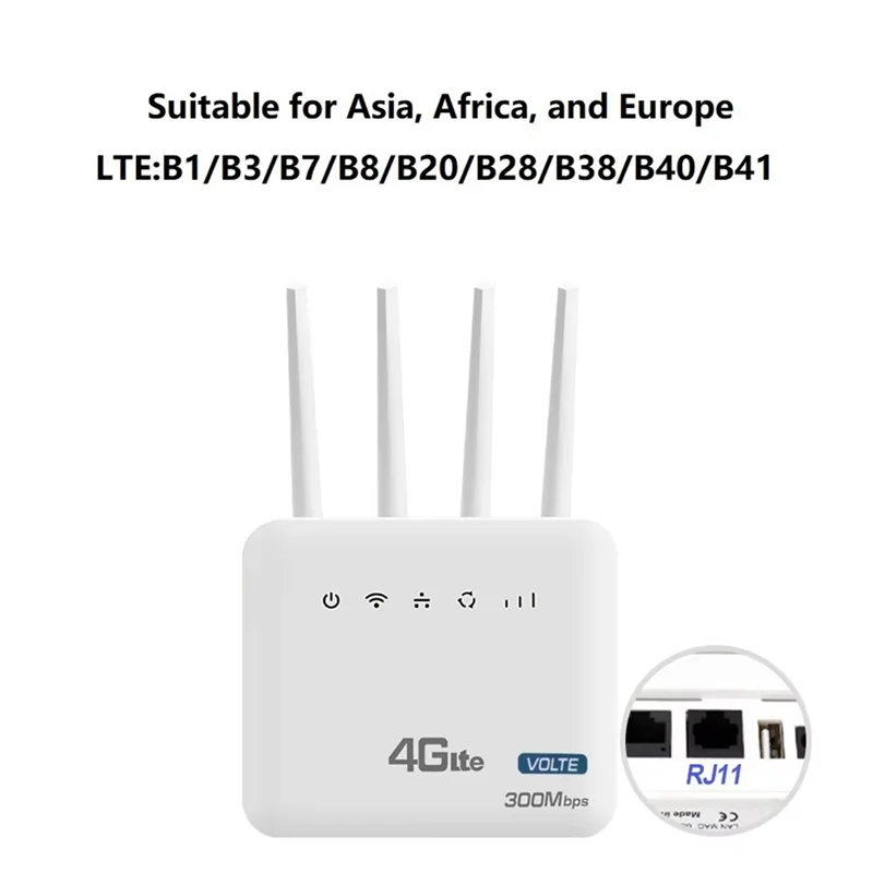 

A37T-4G LTE Wi-Fi маршрутизатор RJ11 проводной телефонный интерфейс маршрутизатор слот для SIM-карты для ЕС, Африки, Азии, ЕС-PLUG