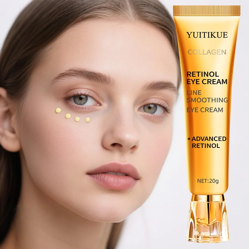 ​ YUITIKUE Crema para ojos con colágeno y retinol 20 g: reafirmante, suave, líneas finas, aclara el área de los ojos, suave y fácil de absorber ​